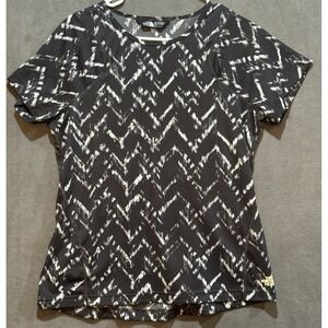 The North Face Womens T-Shirt Black White Chevron Short Sleeve Pullover Top